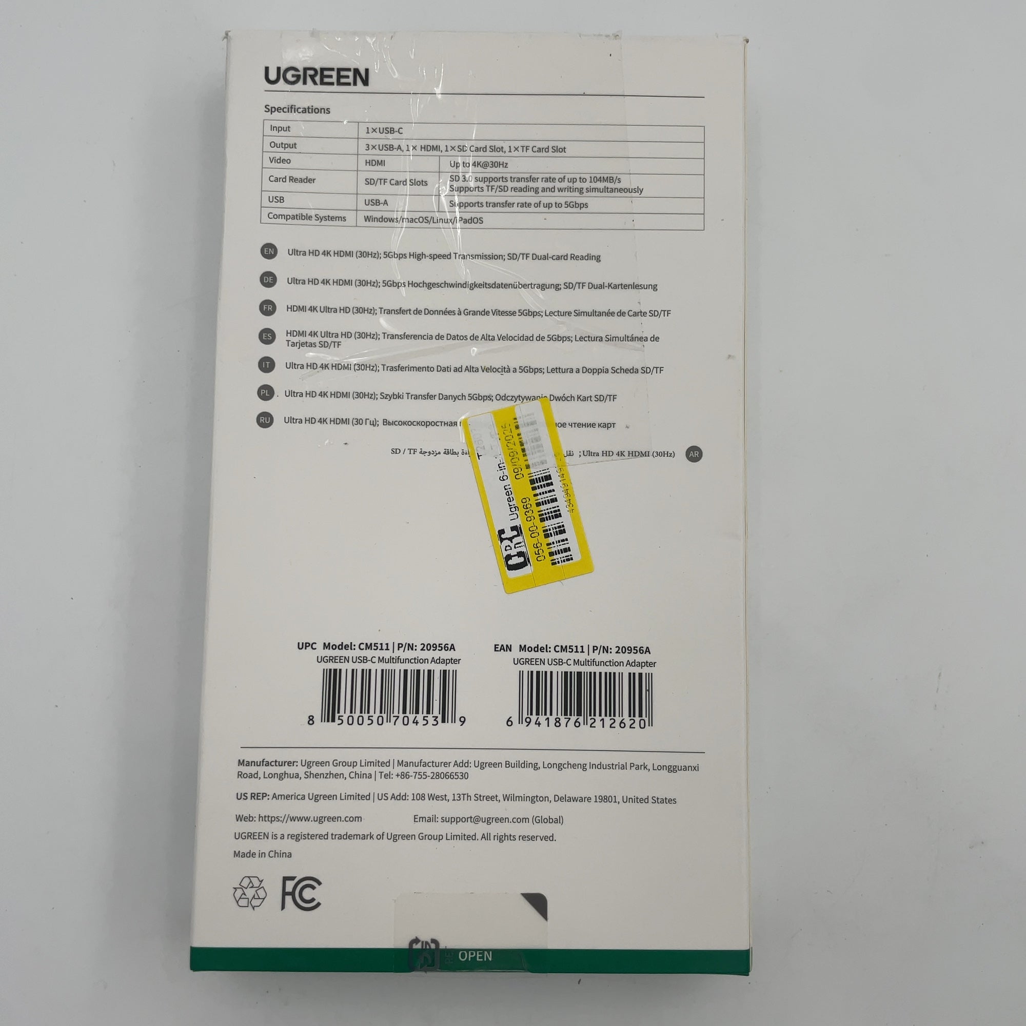 Ugreen 6-In-1 Type C To Hdmi +Usb 3.0*3 + Sd/Tf Converter: Cable Adapter, Usb-C To Hdmi