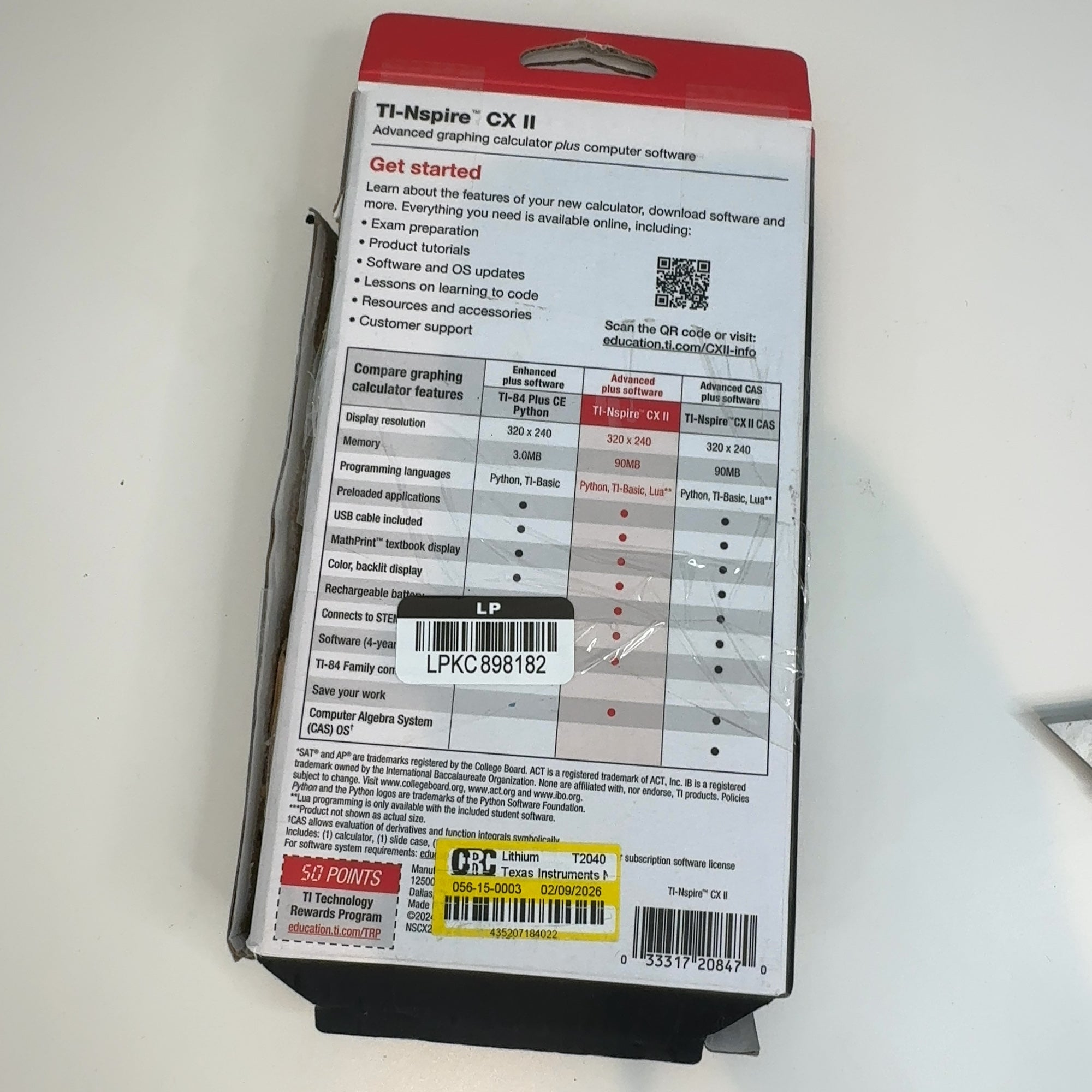 Texas Instruments Nspire Graphing Calculator Cx 2: 100Mb Storage, Act & Ap Approved