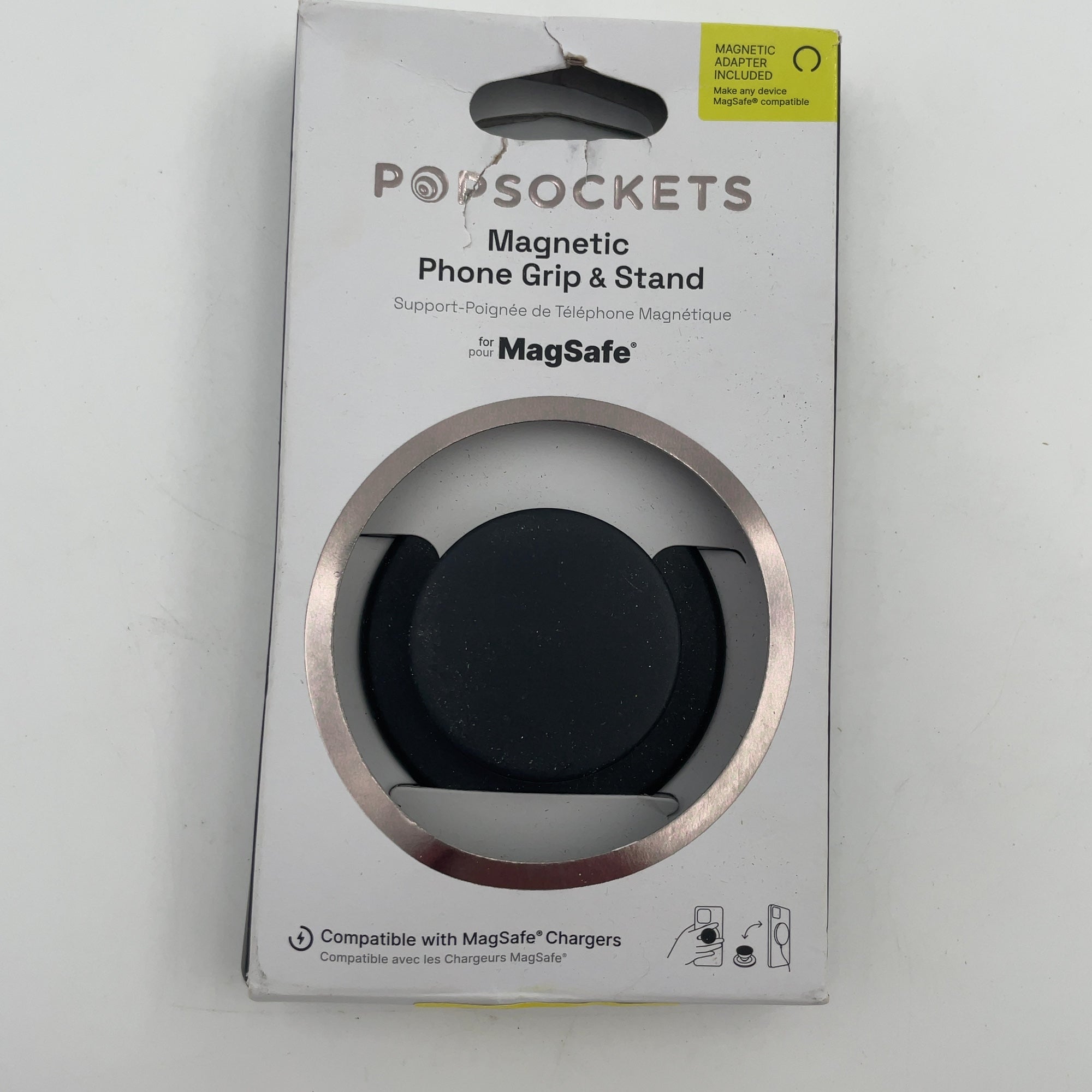 Popsockets Magnetic Phone Grip With Magsafe, Magnetic Adapter Ring Included - Black