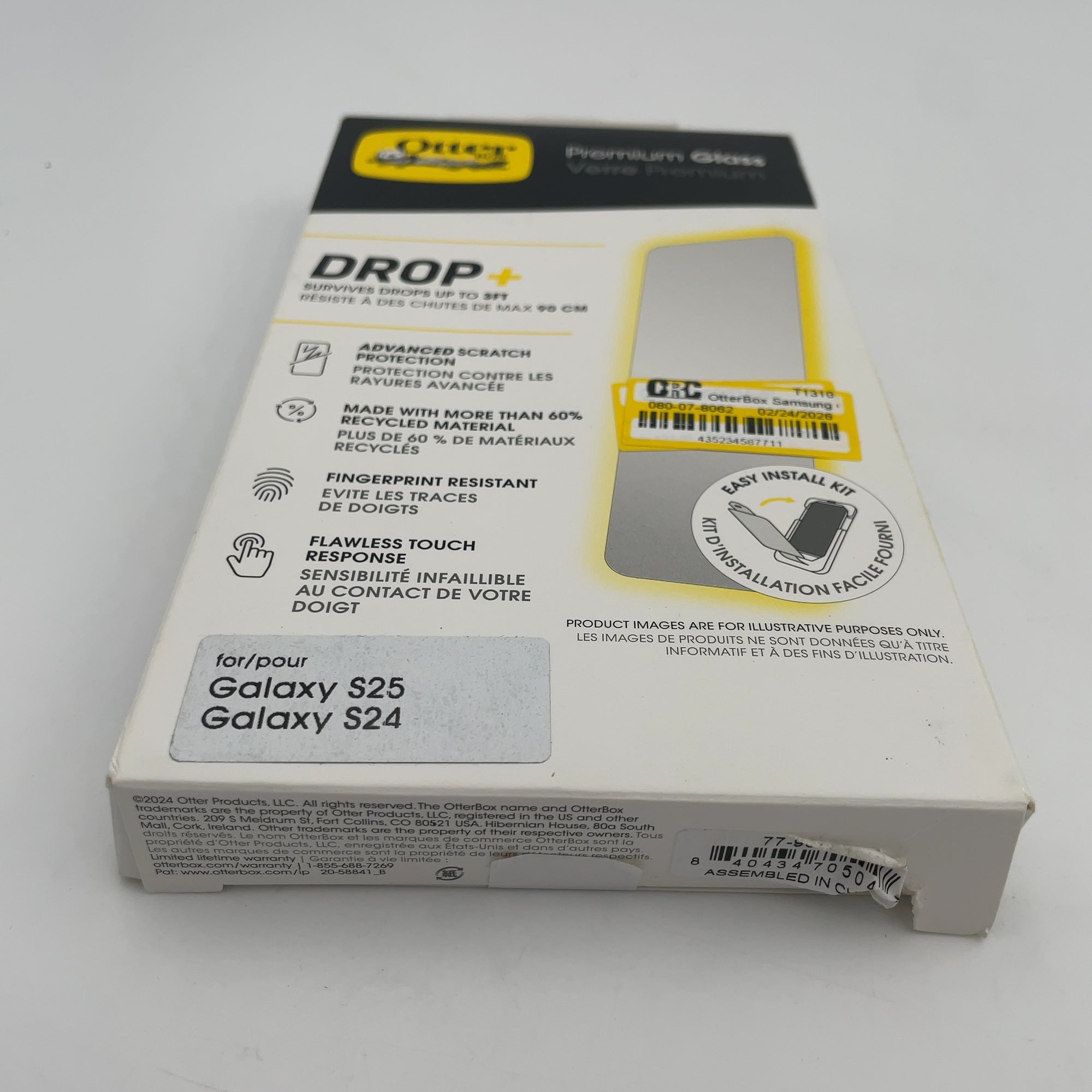 Otterbox Samsung Galaxy S25/S24 Premium Glass: Scratch-Resistant Cell Phone Screen Protector