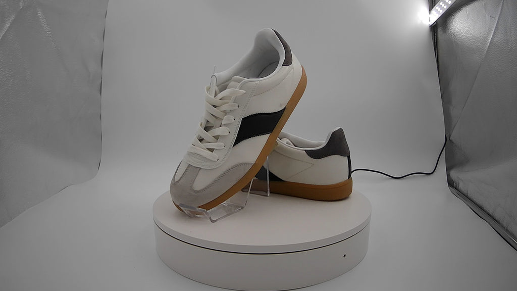 Women's Spencer Fashion Sneakers with Memory Foam Insole - Universal Thread 11 White: Lace-Up, Low Top, Textured Outsole