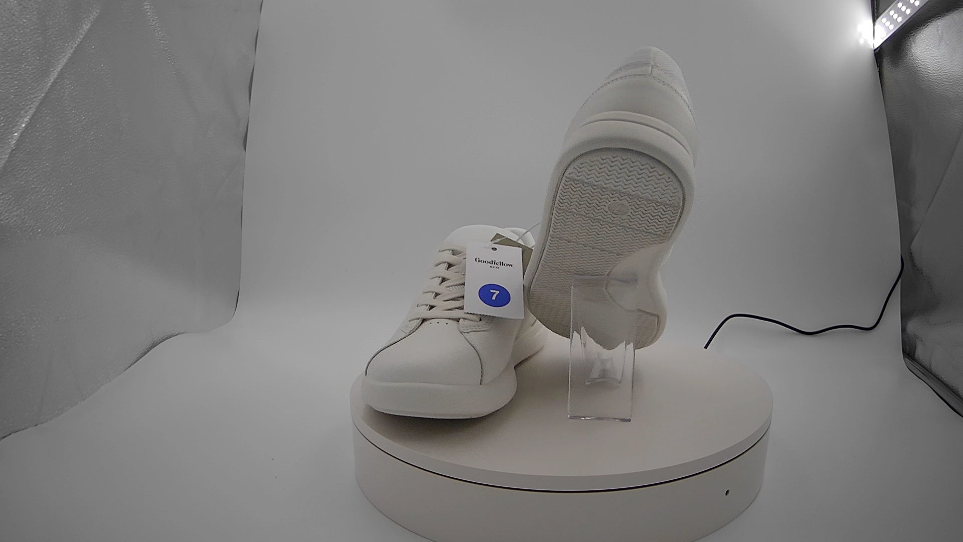 Men's Scout Sneakers - Goodfellow & Co White 7: Lace Up, Cushioned Footbed, Mesh Construction