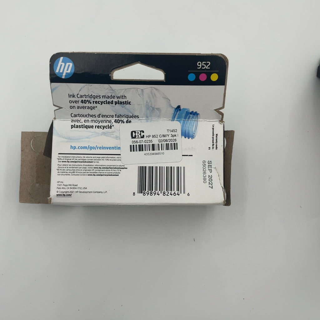 Hp 952 C/M/Y 3Pk Ink Cartridge - Cyan, Magenta, Yellow (N9K27An#140): Printer Ink Combo Pack (Please Be Advised That Sets May Be Missing Pieces Or Otherwise Incomplete.)