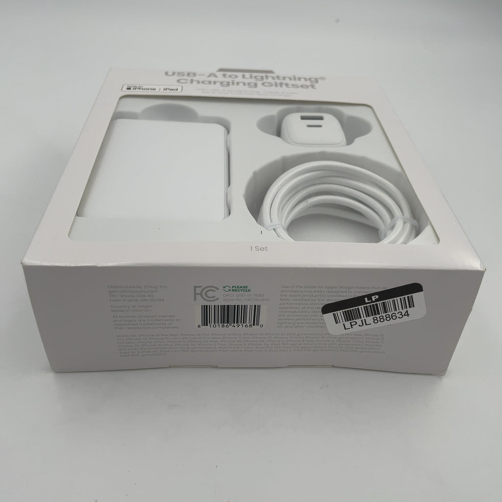 Gems Usb-A To Lightning Charging Gift Set With 5000Mmah Power Bank, Cable, And Wall Charger - White (Please Be Advised That Sets May Be Missing Pieces Or Otherwise Incomplete.)