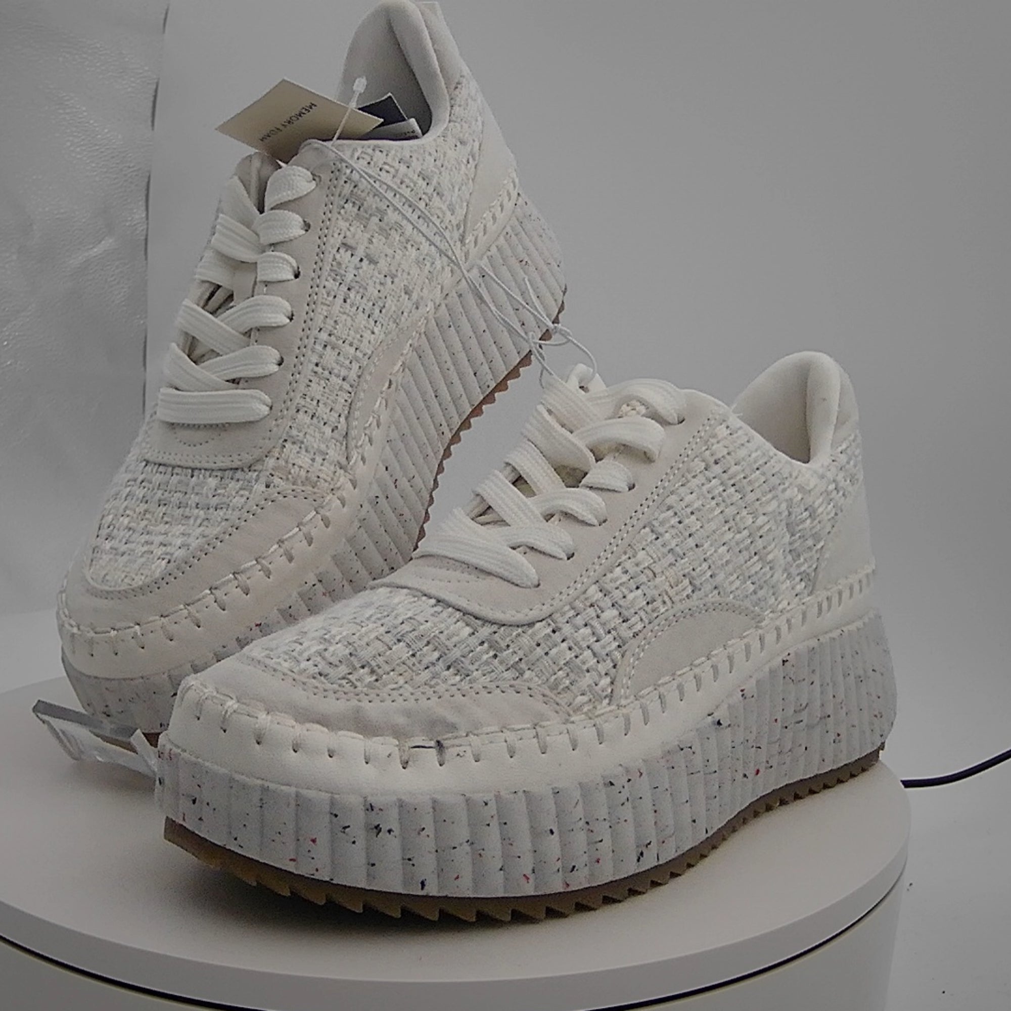 Women's Persephone Sneakers With Memory Foam Insole - Universal Thread White 7: Lace Up, Low Top, Textured Outsole