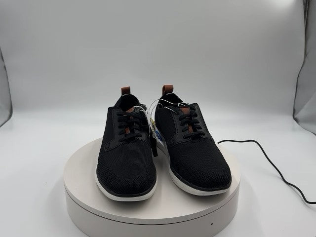 Men's Zeke Knit Dress Sneakers - Goodfellow & Co Black 7: Lace-Up, Cushioned Footbed, Memory Foam Insole, Faux Leather