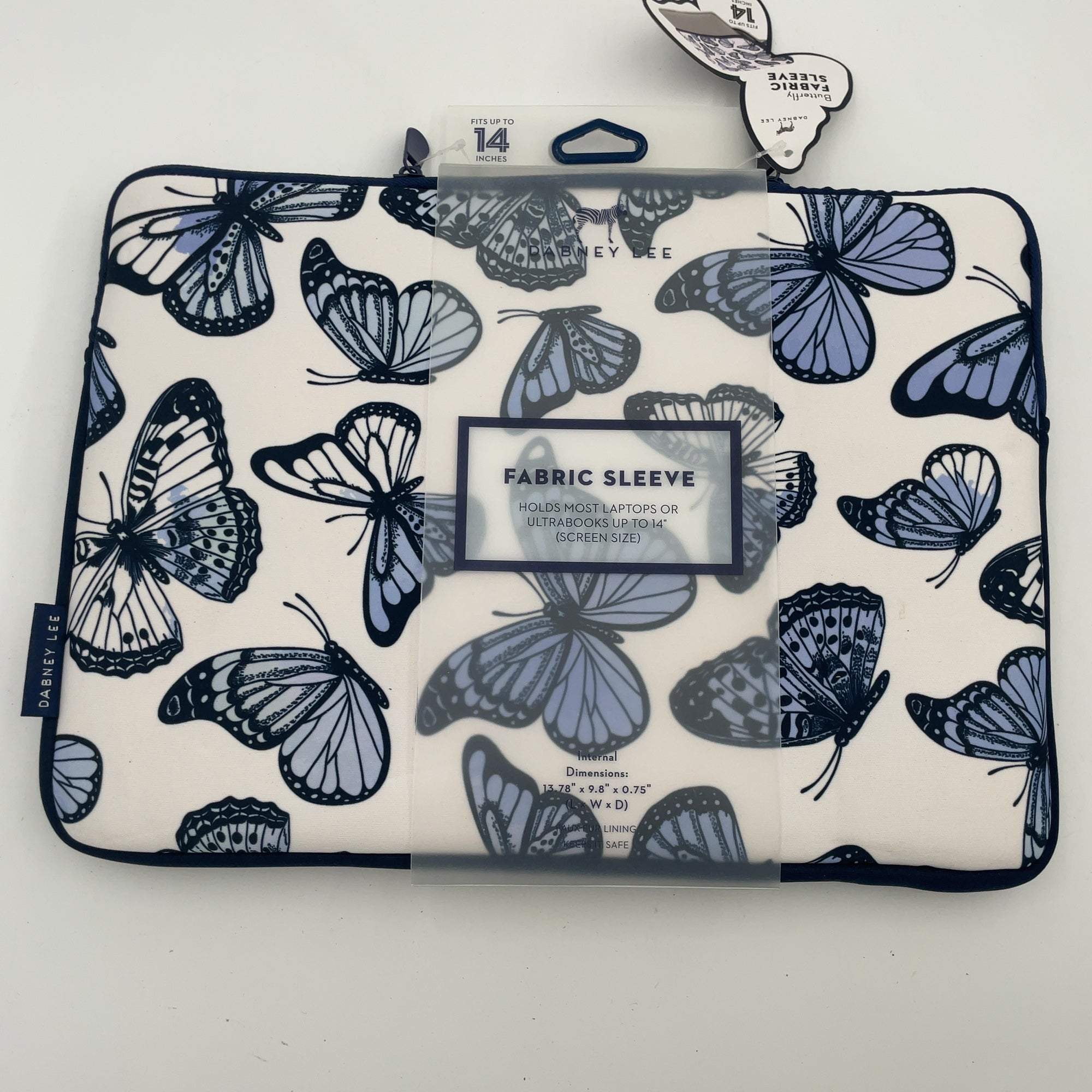 Dabney Lee Butterflies Laptop Sleeve: Neoprene Case For 14" Computers, Botanical Pattern