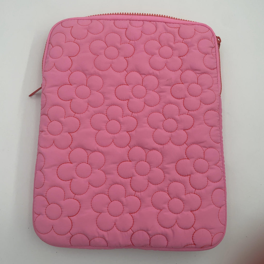 15" Tablet Sleeve - Heyday Candy Pink: Floral Pattern, Recycled Fabric