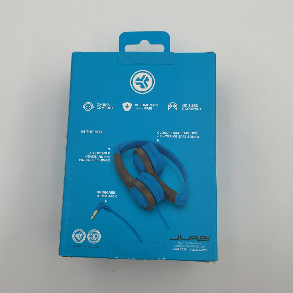 JLab JBuddies Folding Gen 2 Kids Headphones - Blue/Gray: Wired, Foam Ear Cushion