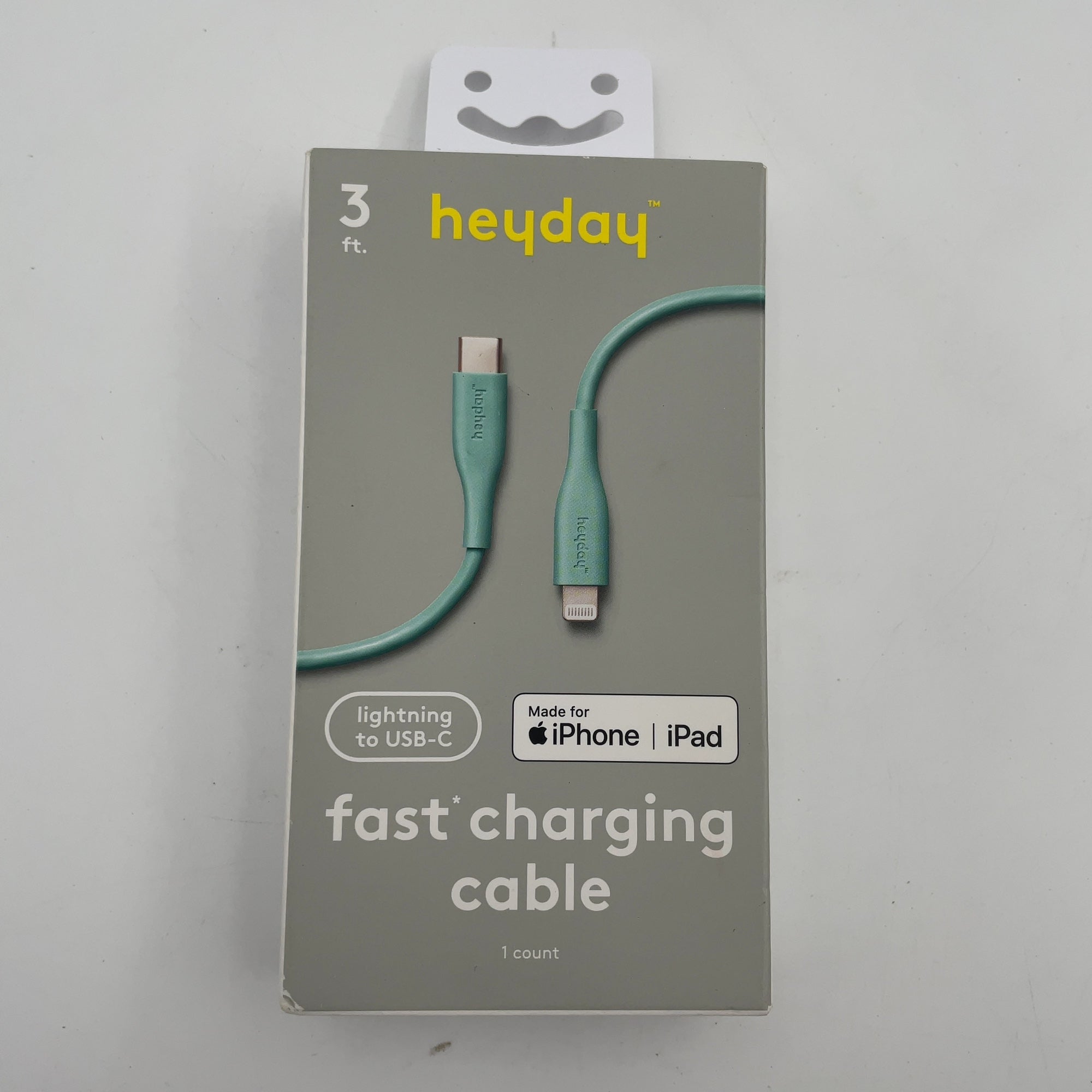 3' Usb-C To Usb-C Cable - Heyday White: Male-To-Male Connection, Usb Type-C Cables, 0.1 Lb