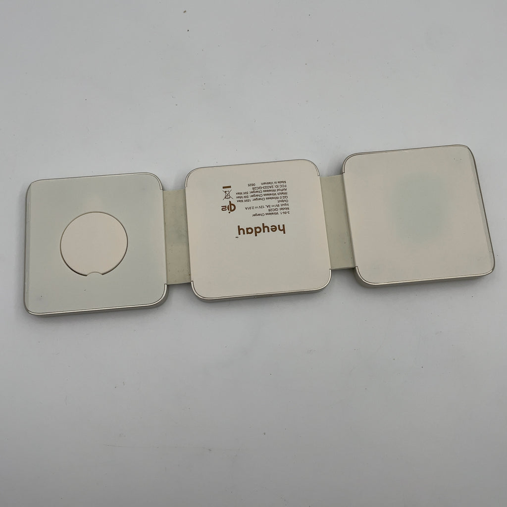 Qi2 Wireless 3-In-1 Folding Charging Pad - Stone White - Heyday White