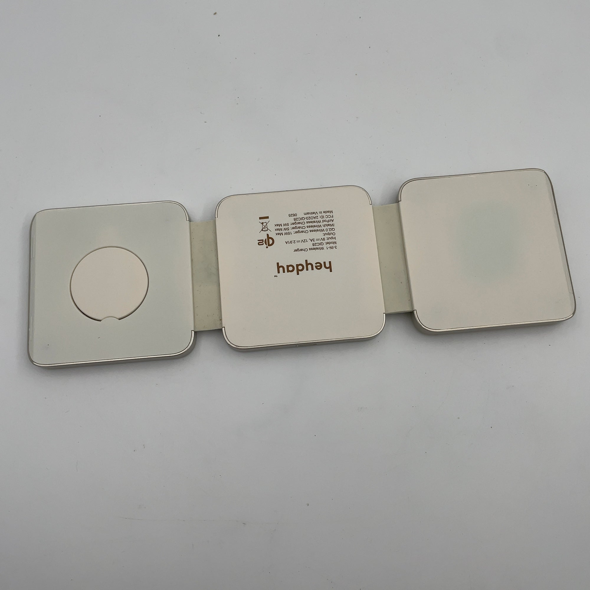Qi2 Wireless 3-In-1 Folding Charging Pad - Stone White - Heyday White