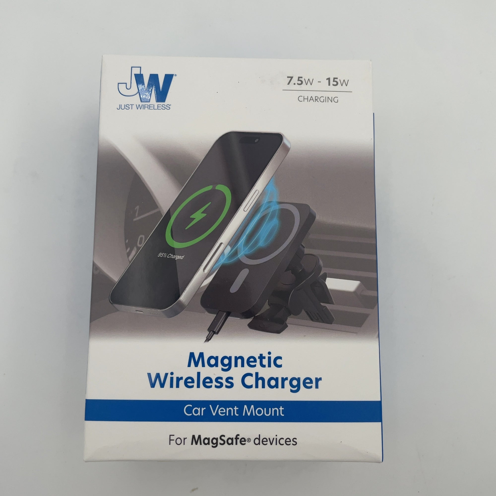 Just Wireless Magnetic Charging For Magsafe Charger Car Mount - Black