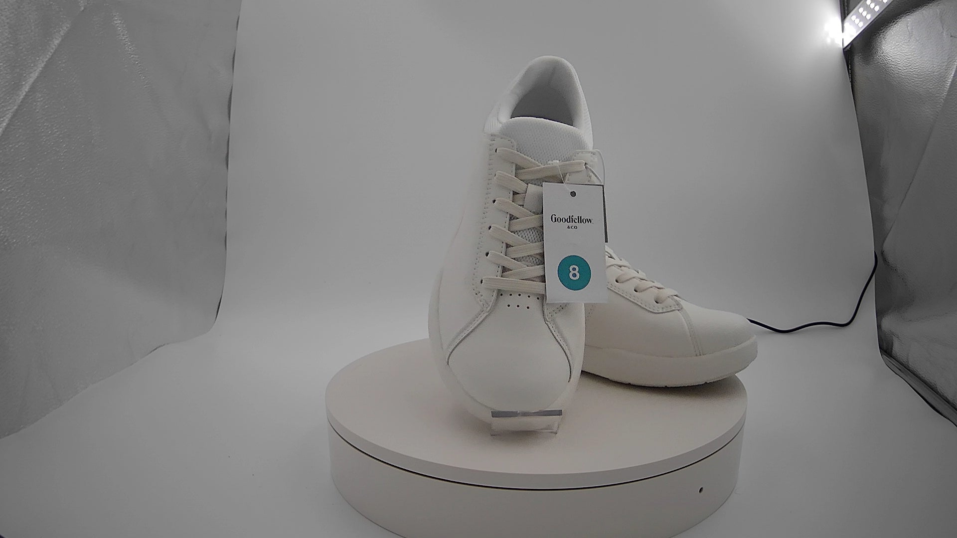 Men's Scout Sneakers - Goodfellow & Co White 8: Lace Up, Cushioned Footbed, Mesh Construction