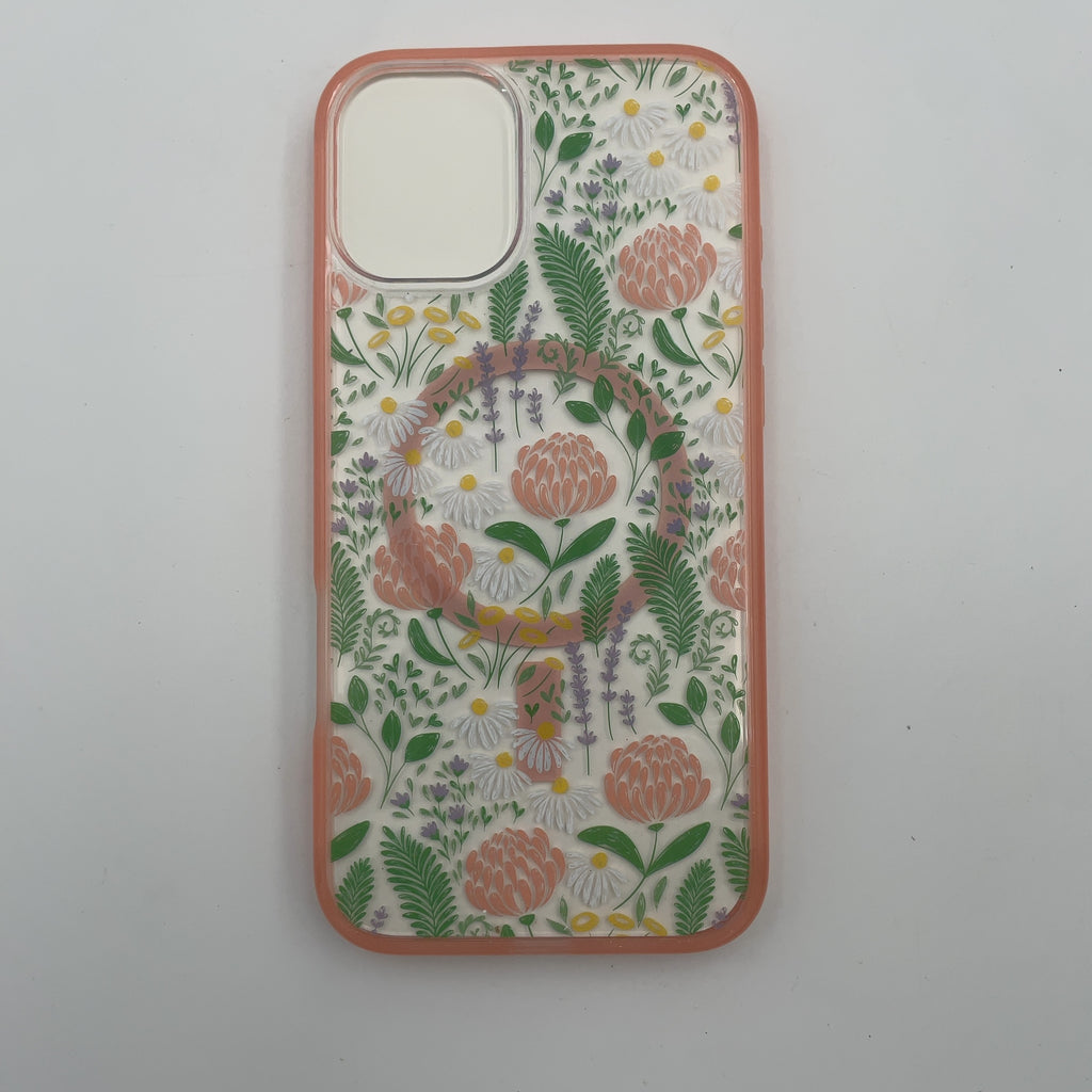 OtterBox iPhone 16 Plus Symmetry Series Case with MagSafe - Peachy Bloom: Plastic Solid Pattern, MagSafe Compatible