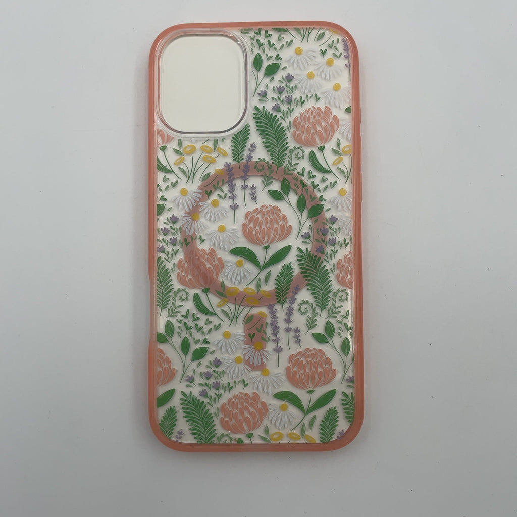 OtterBox iPhone 16 Plus Symmetry Series Case with MagSafe - Peachy Bloom: Plastic Solid Pattern, MagSafe Compatible