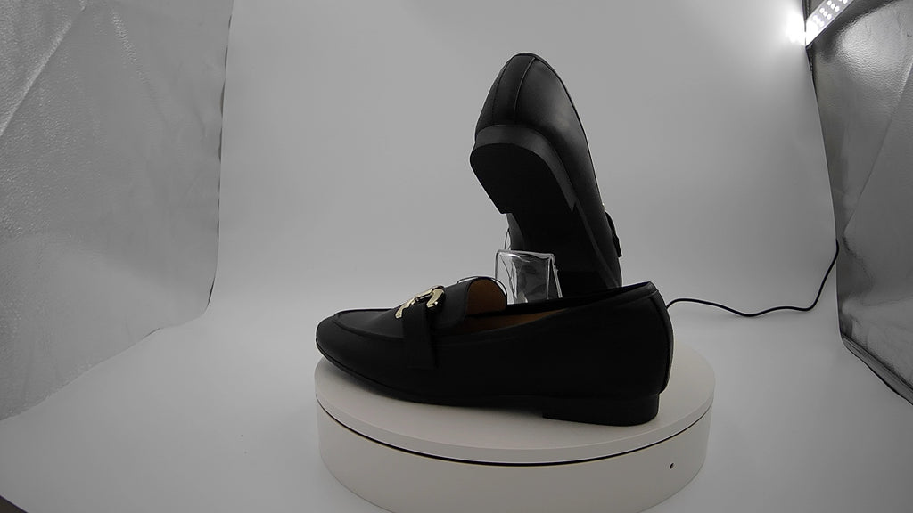 Women's Carolyn Loafers with Memory Foam Insole - A New Day Black 9.5: Slip On, Block Heel, Closed Round Toe