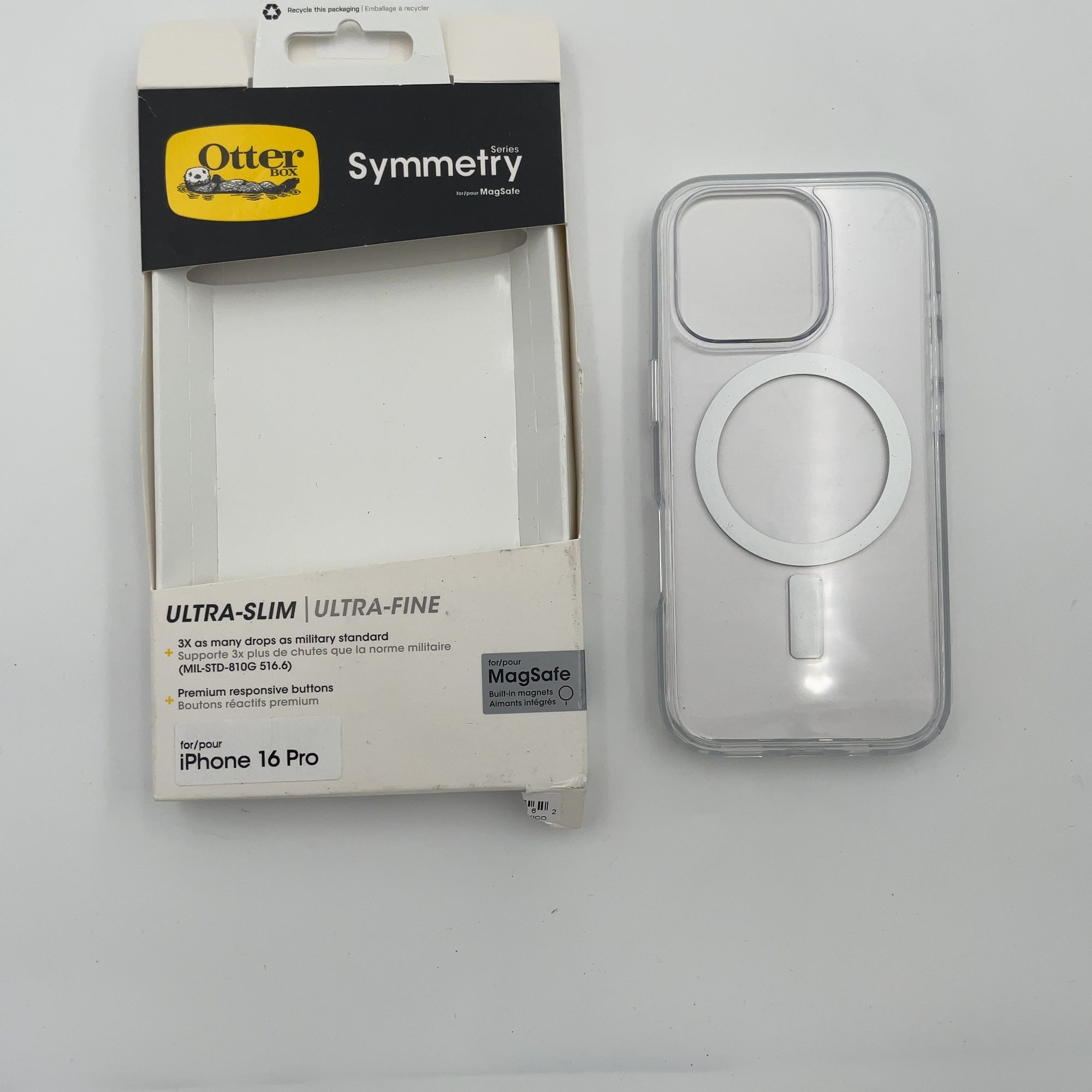 Otterbox Iphone 16 Pro Symmetry Series Case With Magsafe - Clear: Solid Plastic Design