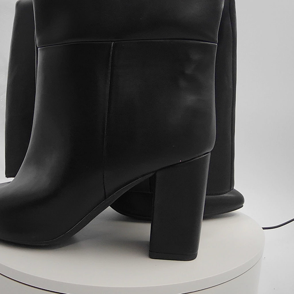 Women’s Evangeline Under Knee Heeled Boots With Memory Foam Insole - A New Day Black 11
