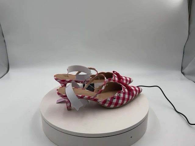 Women's Lysandra Gingham Eyelet Kitten Heels - Wild Fable Red 8: Slip-On, Pointed Toe, Louis Heel