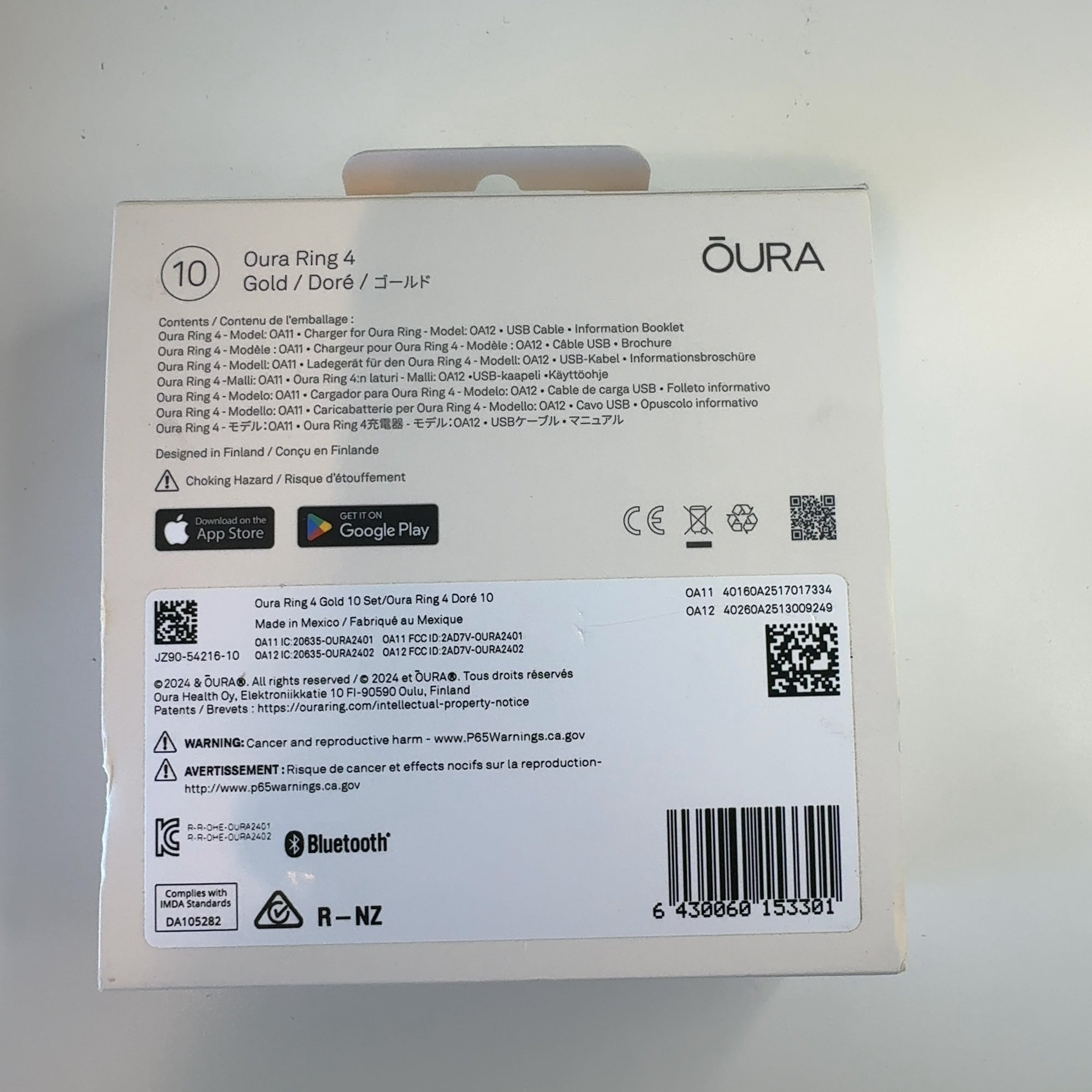 Oura Ring 4 Gold - Size 10