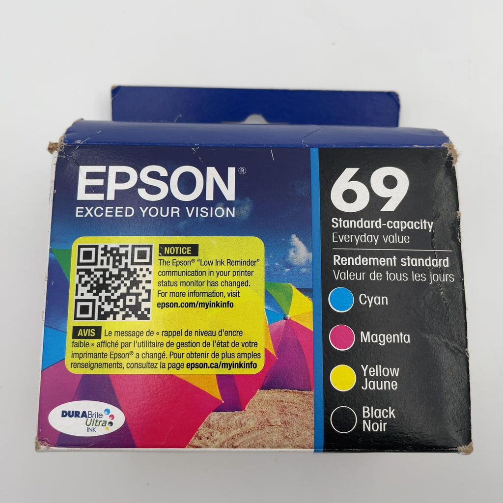 Epson 69 4Pk Combo Ink Cartridges - Black/Cyan/Magenta/Yellow (T069120Bcs): Epson Printer Ink Series, Standard Yield (Please Be Advised That Sets May Be Missing Pieces Or Otherwise Incomplete.)