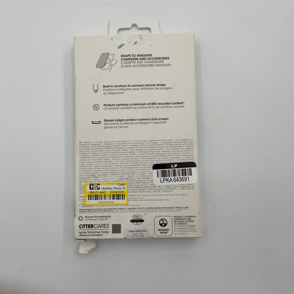 Otterbox Iphone 16 Pro Symmetry Series Case With Magsafe - Clear: Solid Plastic Design