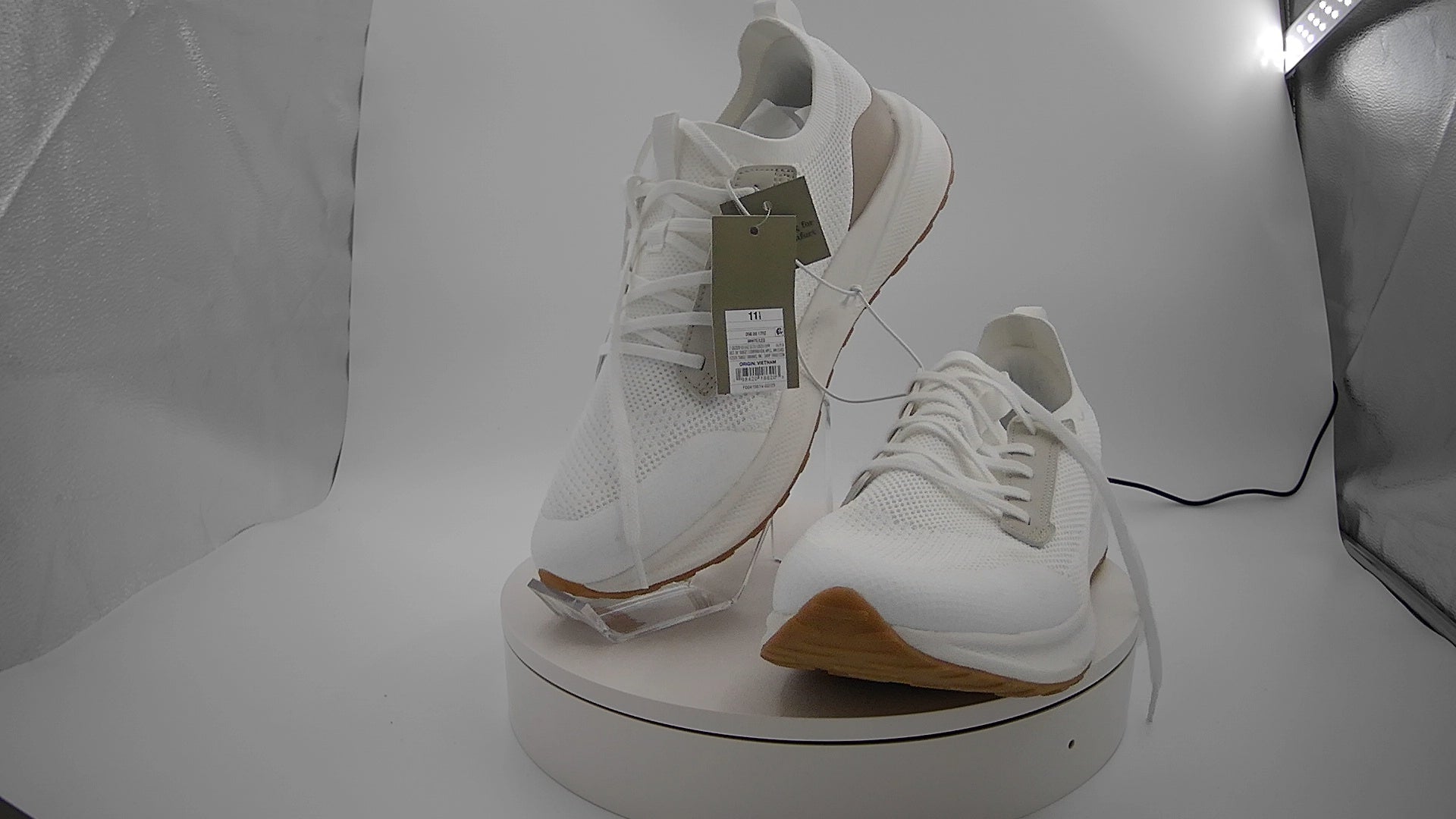Men's Lee Knit Sneakers with Memory Foam Insole - Goodfellow & Co White 11.5: Cushioned Footbed, Mesh Upper