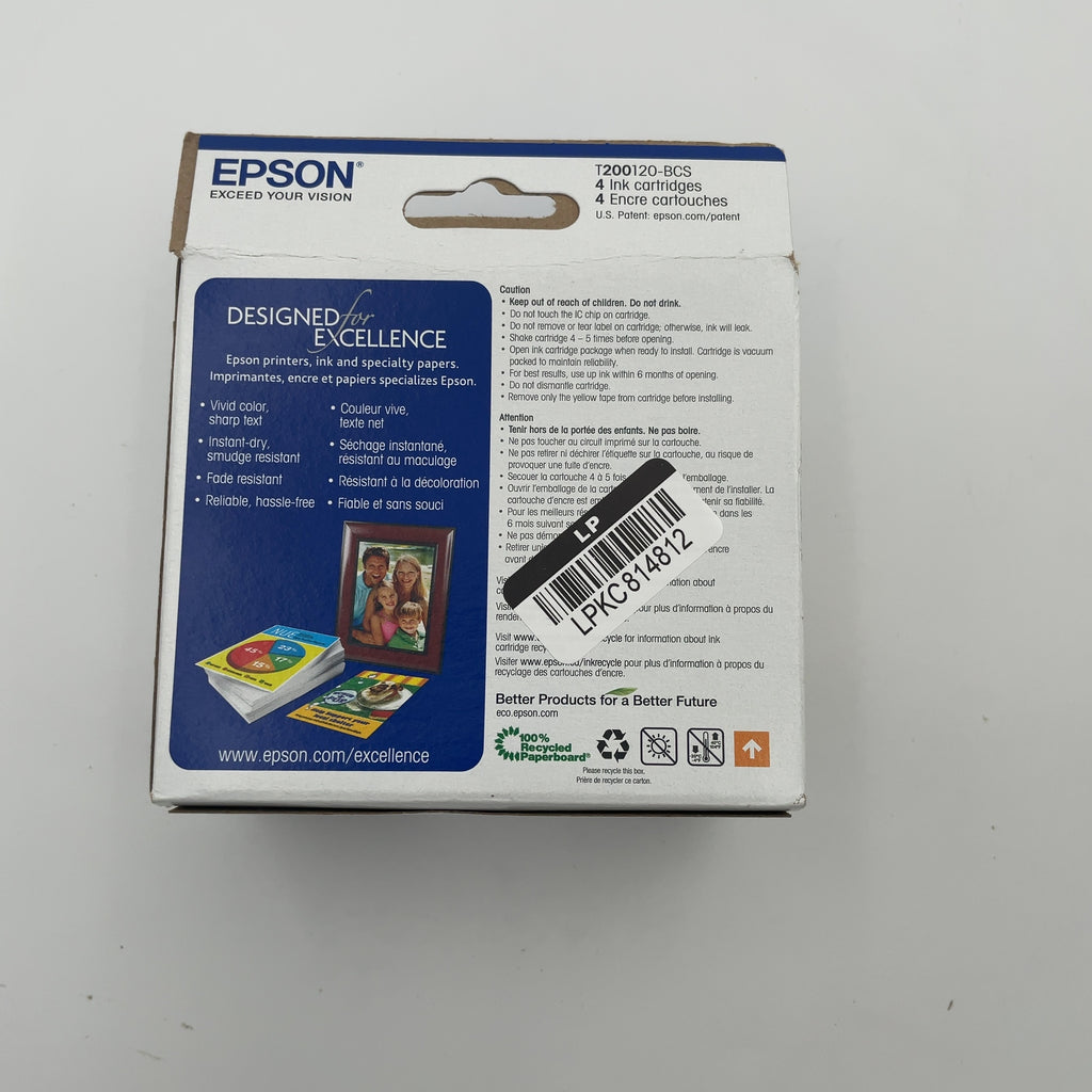 Epson 200 Black, C/M/Y 4Pk Combo Ink Cartridges - Black, Cyan, Magenta, Yellow (T200120Bcs): Standard Yield Printer Ink Series (Please Be Advised That Sets May Be Missing Pieces Or Otherwise Incomplete.)