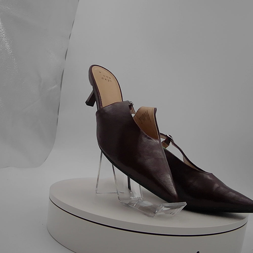 Women’s Samantha Sling Back Kitten Heels – A New Day Burgundy 7