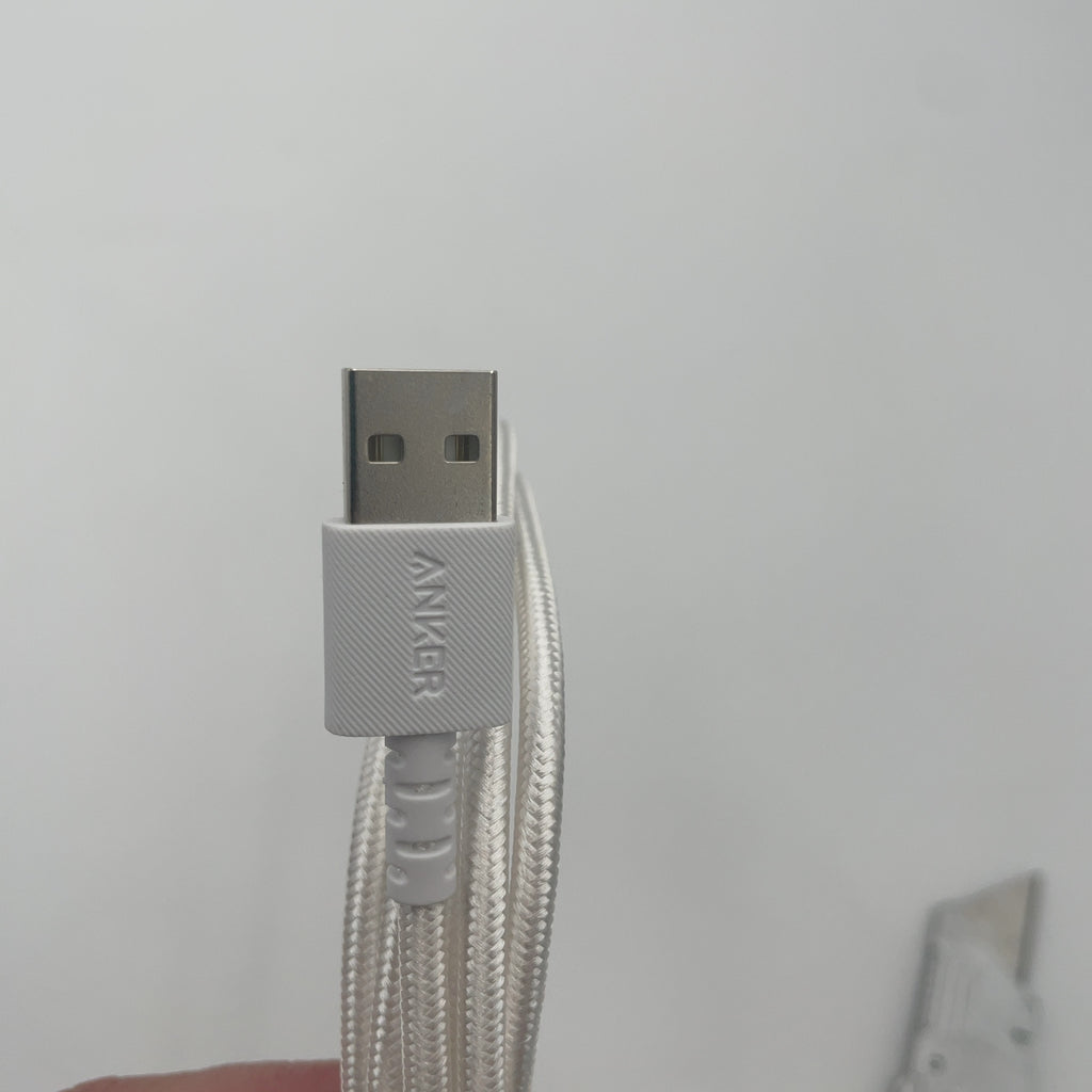 Anker 6' Braided Lightning To Usb-A Charging Cable - White: Apple Lightning Connector