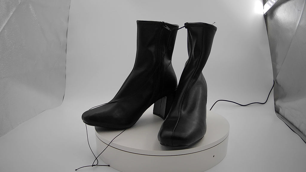 Women’s Pippa High Shaft Heeled Boots - A New Day Black 7
