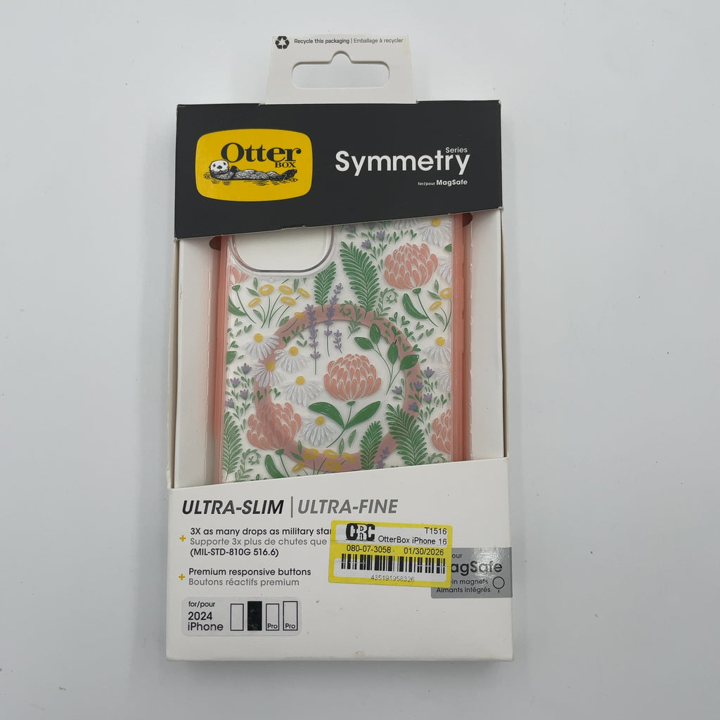 OtterBox iPhone 16 Plus Symmetry Series Case with MagSafe - Peachy Bloom: Plastic Solid Pattern, MagSafe Compatible