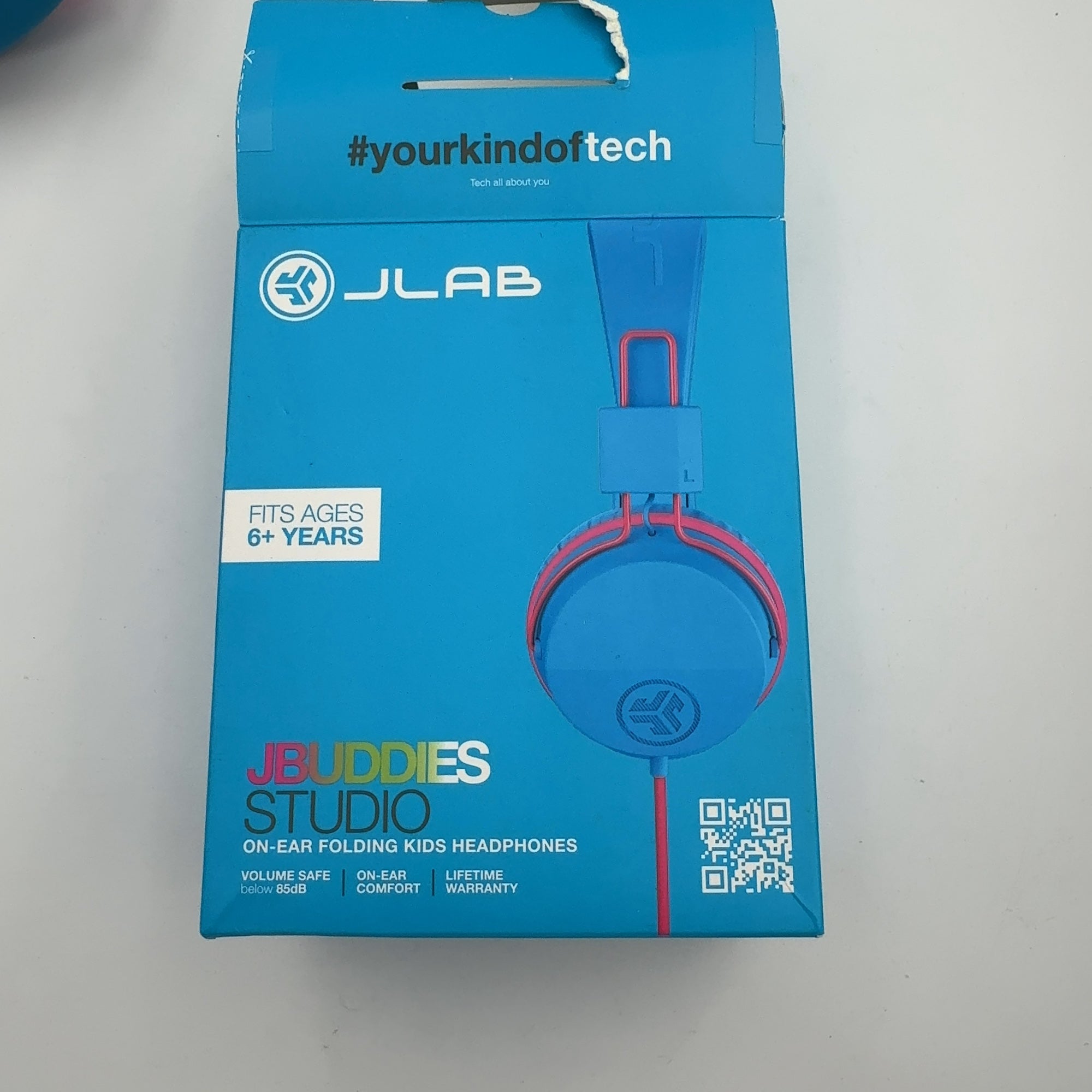 JLab JBuddies Studio On-Ear Kids Wired Headphones - Pink/Blue: Adjustable, Tangle-Resistant