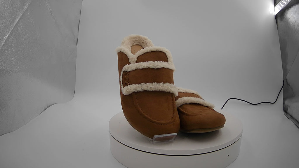 Women’s Lucie Cozy Lined Footbed Flats - A New Day Tan 8.5