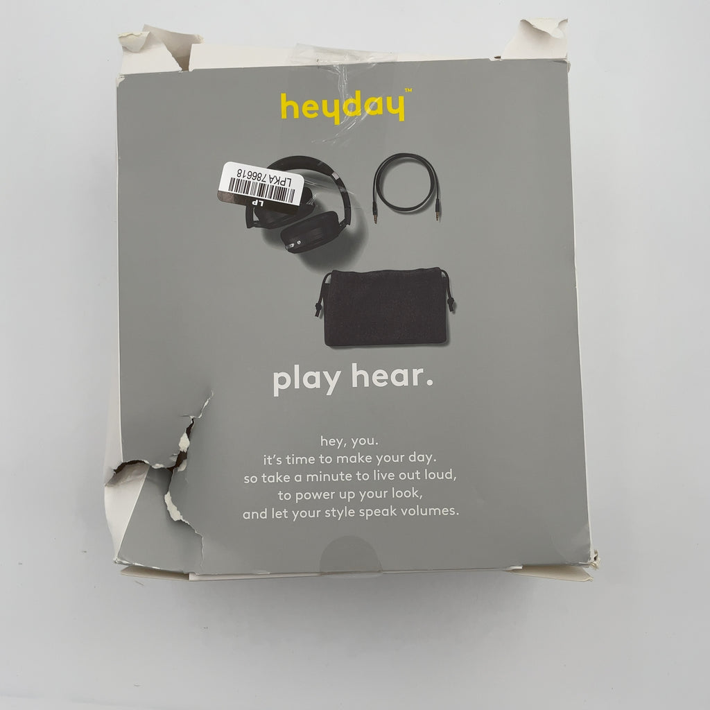Active Noise Cancelling Bluetooth Wireless Over-Ear Headphones - Heyday Black: Built-In Mic, Detachable Cable