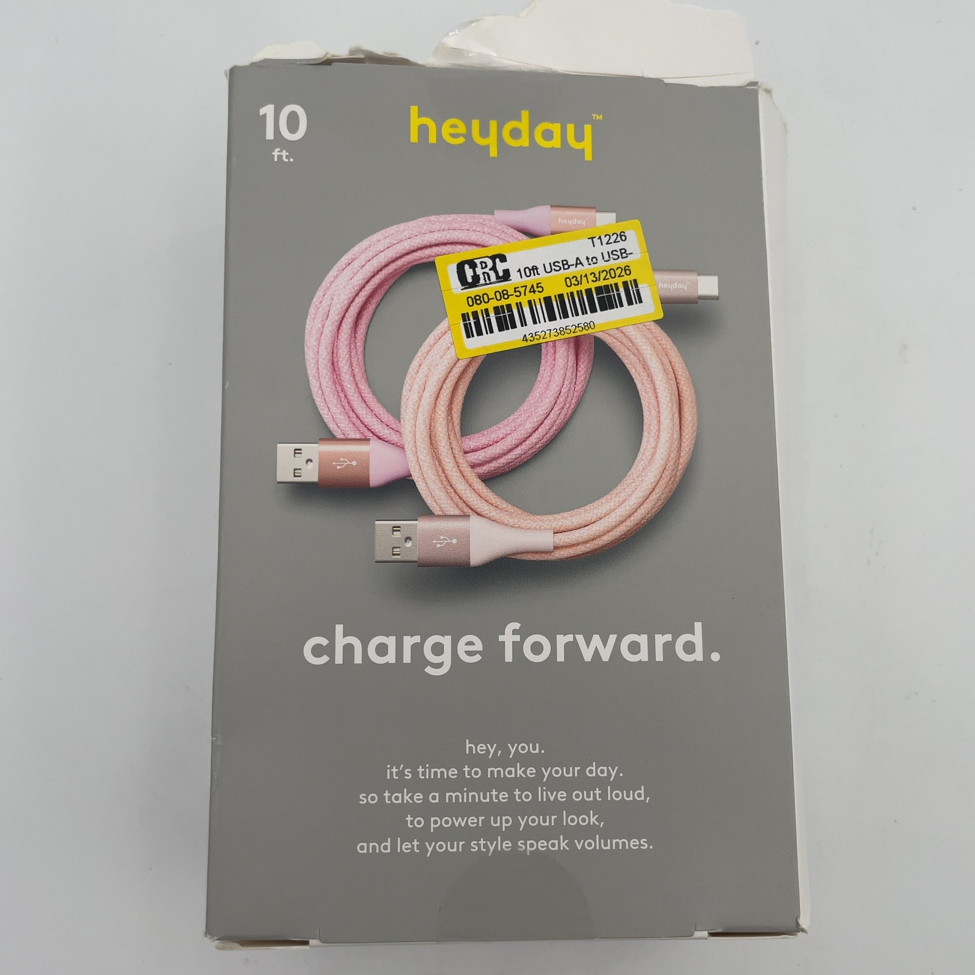 10Ft Usb-A To Usb-C Braided Cable 2Pk - Heyday Bright Lilac Cosmetic Pink (Please Be Advised That Sets May Be Missing Pieces Or Otherwise Incomplete.)