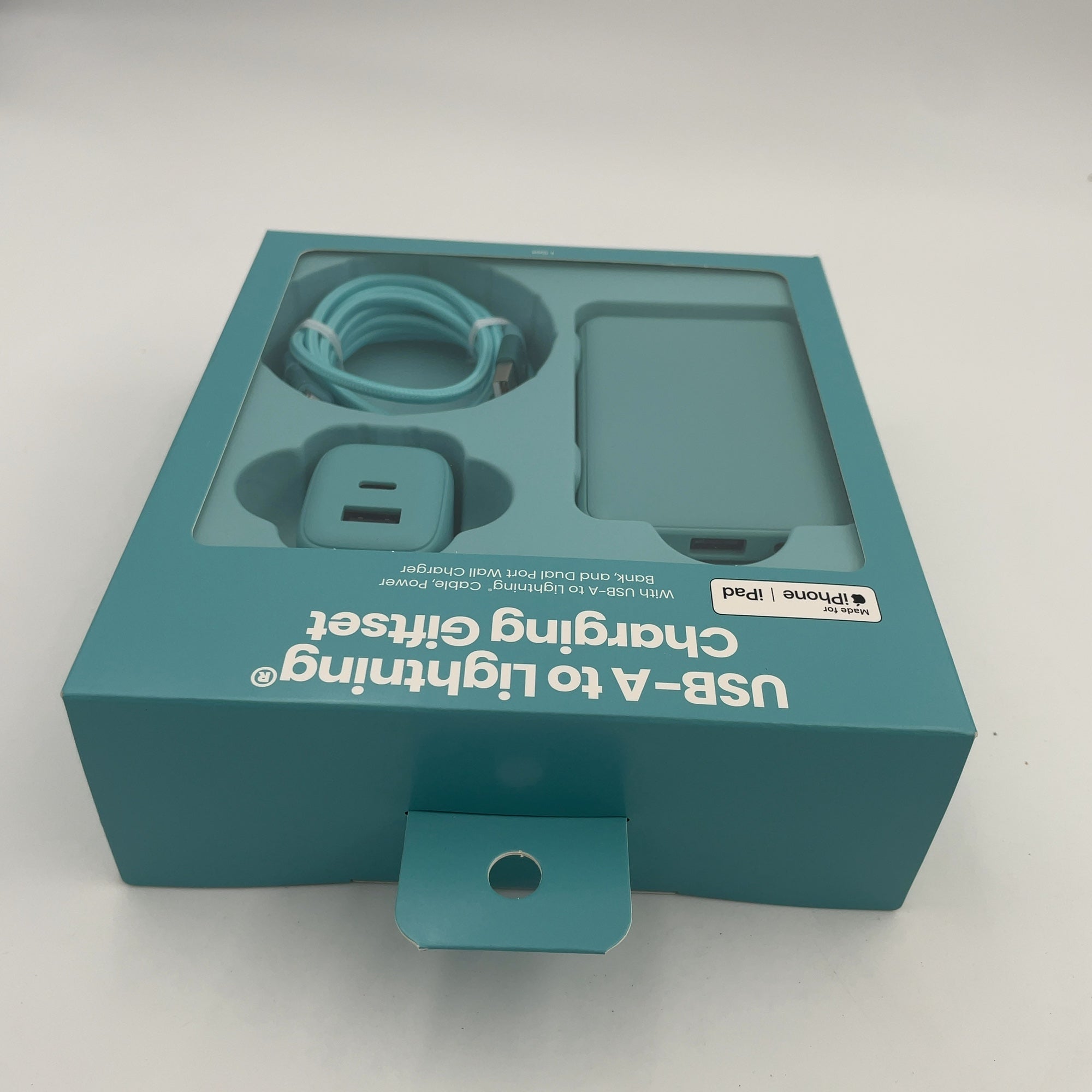 Gems Usb-A To Lightning Charging Gift Set With 5000Mmah Power Bank, Cable, And Wall Charger - Teal Blue (Please Be Advised That Sets May Be Missing Pieces Or Otherwise Incomplete.)