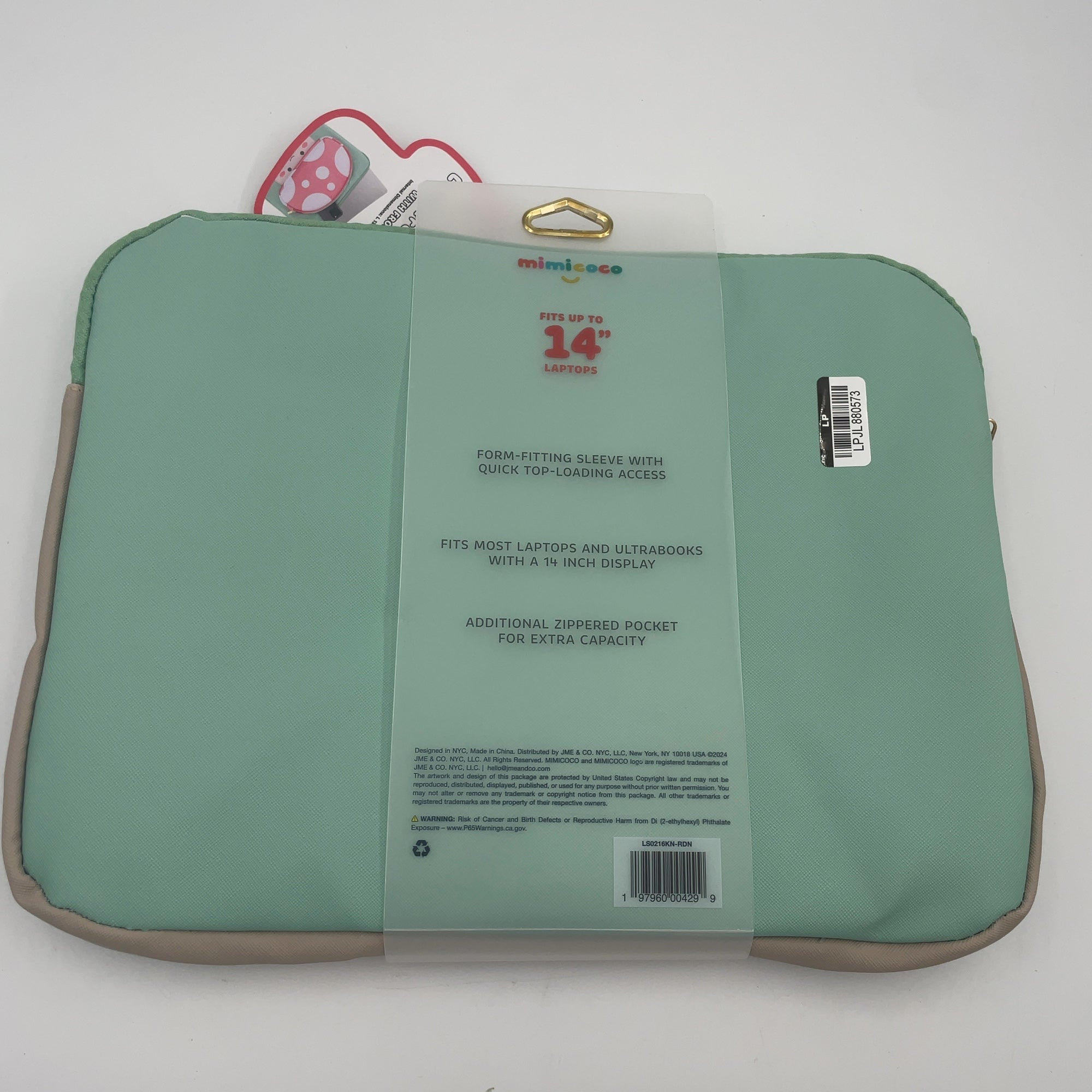 Mimicoco Mushroom Character Pocket Laptop Sleeve: Fits Most Laptops Up To 14"