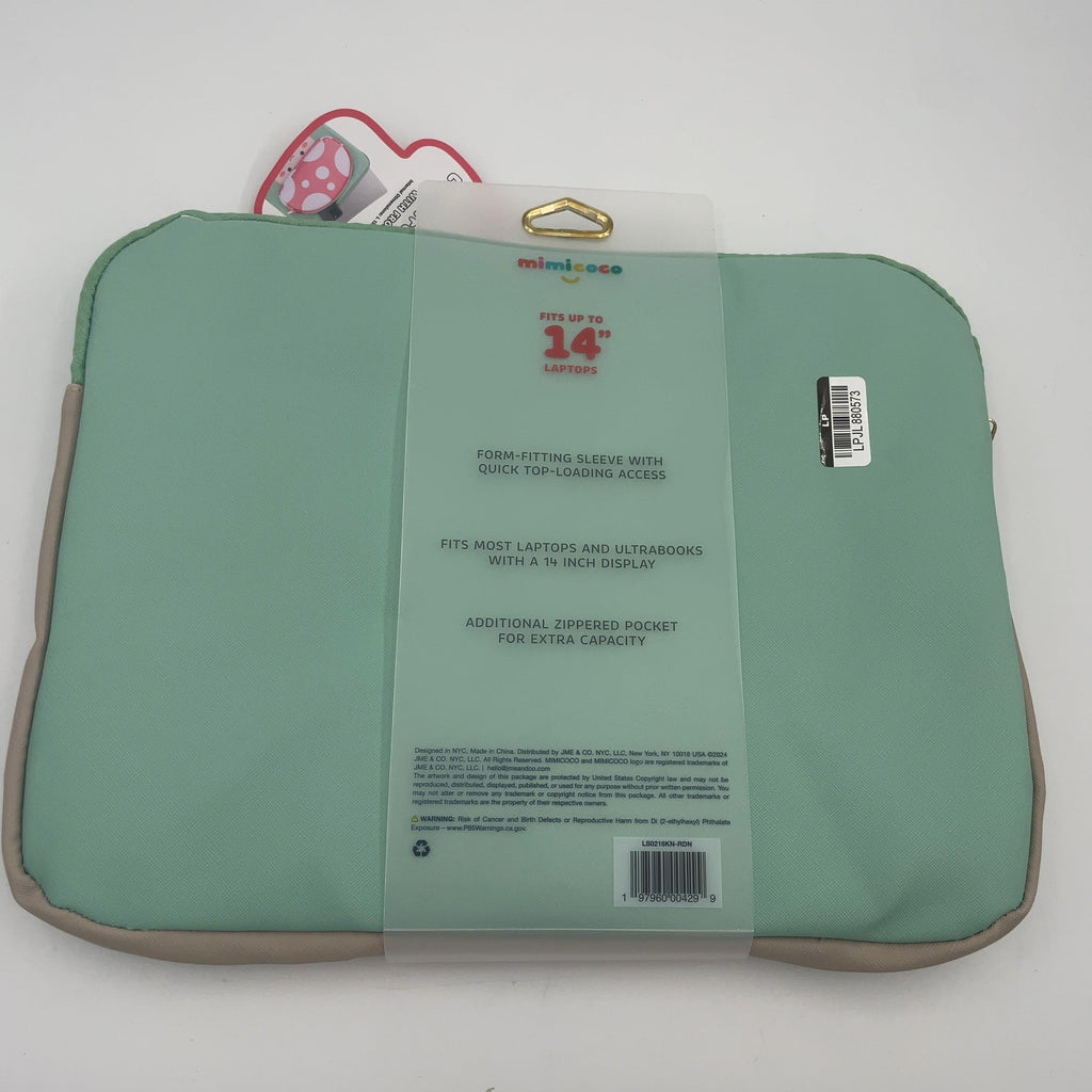 Mimicoco Mushroom Character Pocket Laptop Sleeve: Fits Most Laptops Up To 14"