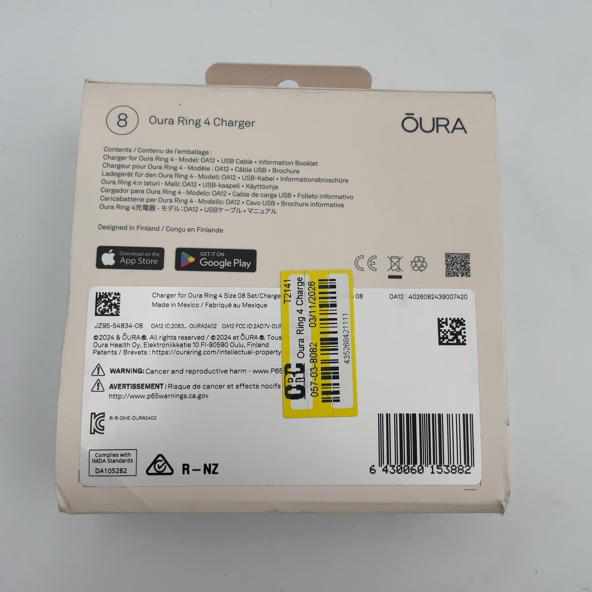 Oura Ring 4 Charger - Size 8