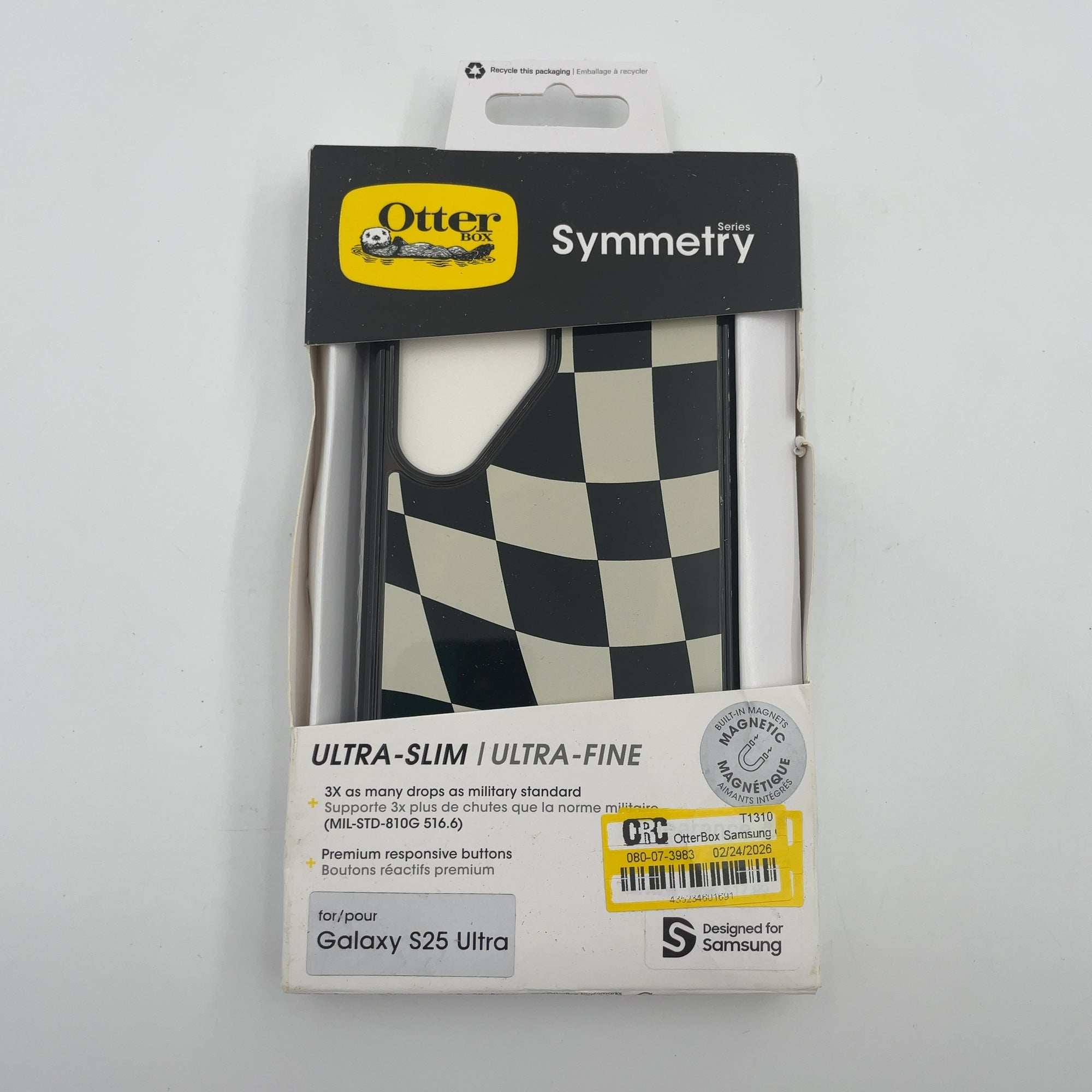 Otterbox Samsung Galaxy S25 Ultra Symmetry Series Case With Magnets - Wavy Charcoal: Solid Design, Plastic Construction