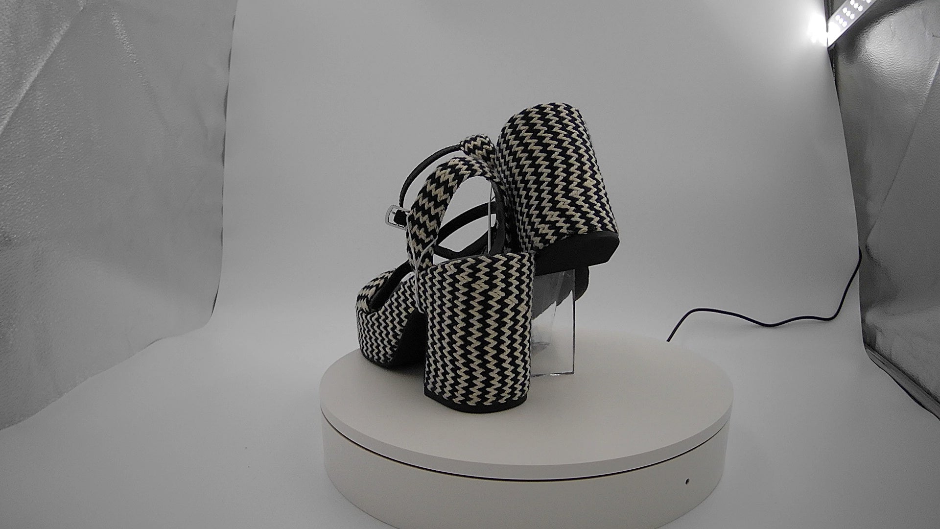 Women's Madeline Woven Platform Sandal Heels with Memory Foam Insole - Universal Thread Black 6: Ankle Strap, Block Heel