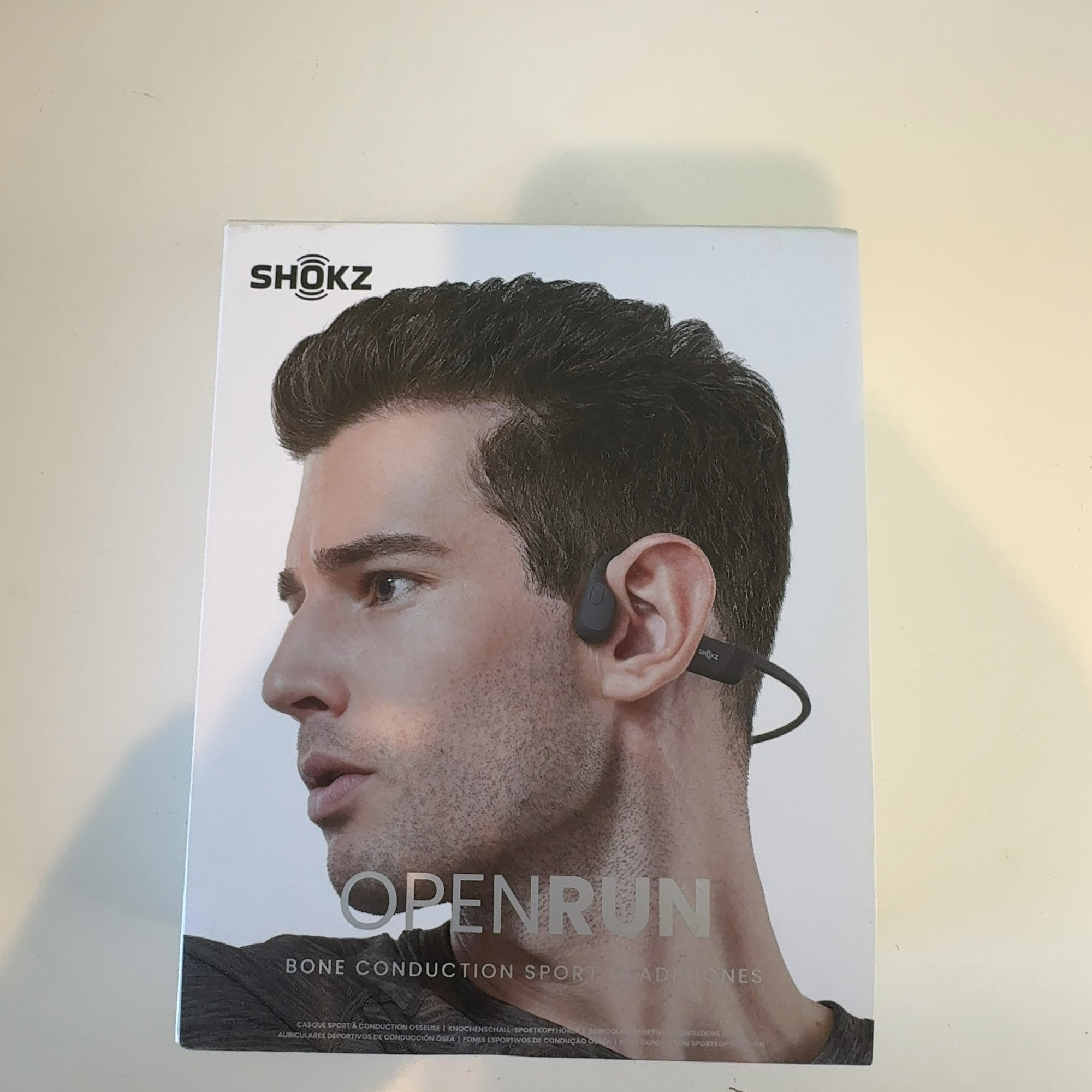 Shokz Openrun Bluetooth Wireless Headphones - Black: Open-Ear, Built-In Microphone, Water-Resistant