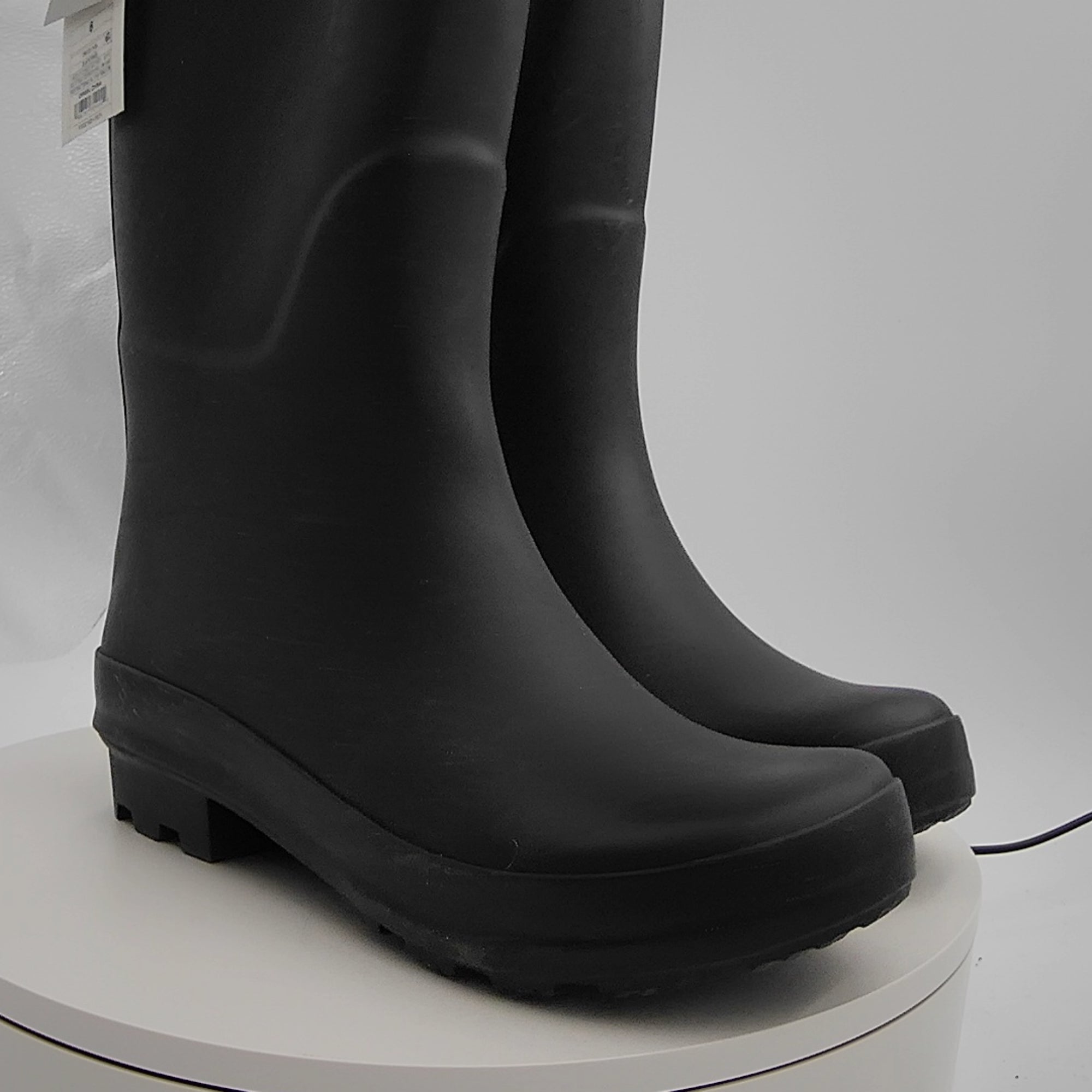 Women's River Tall Rain Boots - A New Day Black 6: Waterproof Knee-High, Adjustable Buckle, Non-Marking Outsole