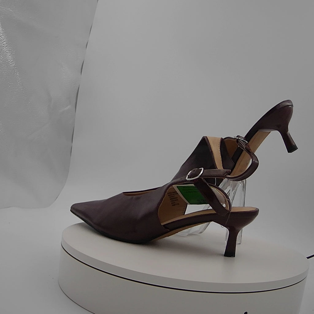 Women’s Samantha Sling Back Kitten Heels – A New Day Burgundy 7