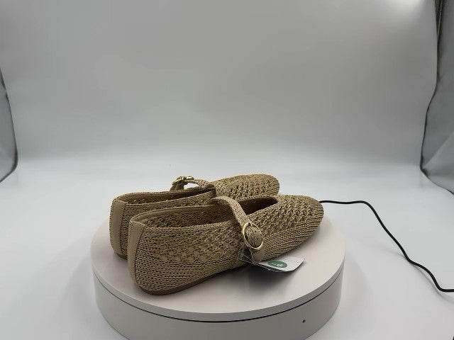 Women's Sia Knit Woven Mary Jane Flats - Universal Thread Beige 9.5: Cushioned Insole, Buckle Closure