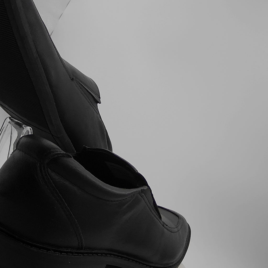 Men's Toby Dress Shoes With Memory Foam Insole - Goodfellow & Co Black 11: Slip-On Loafers, Block Heel, Treaded Outsole