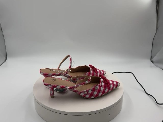 Women's Lysandra Gingham Eyelet Kitten Heels - Wild Fable Red 6.5: Slip-On Pumps, Pointed Toe, 2" Louis Heel, Medium Width
