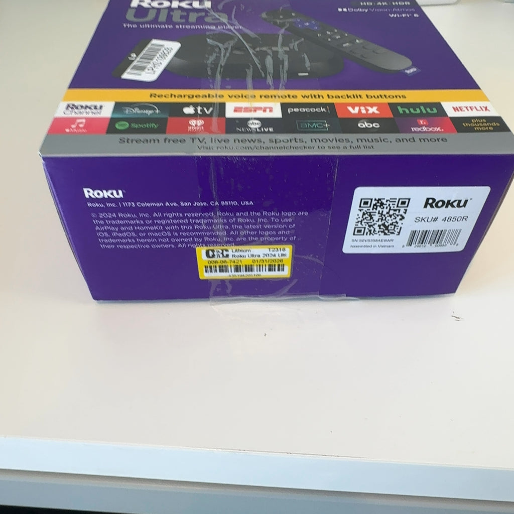 Roku Ultra 2024 Ultimate 4K Streaming Device With Hdr10+, Dolby Vision & Atmos Bluetooth & Wi-Fi 6 Voice Remote Pro With Free & Live Tv